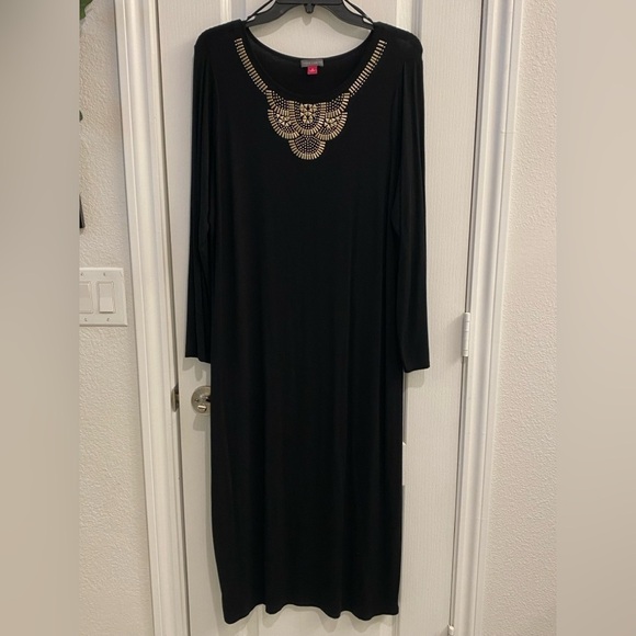 Vince Camuto Dresses & Skirts - Vince Camuto Black Dress with Gold Accents